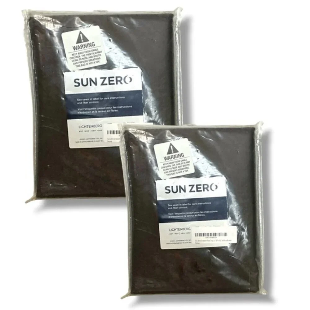 Sun Zero Faux Dupioni Silk Thermal Blackout Back Tab Curtain  50